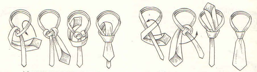 Ось схема, як зав'язувати краватку: