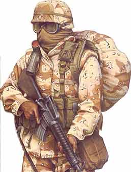 Захисний бронежилет PASGT-V став обов'язковою частиною бойової уніформи при веденні бойових дій також, як і шолом на початку вісімдесятих років